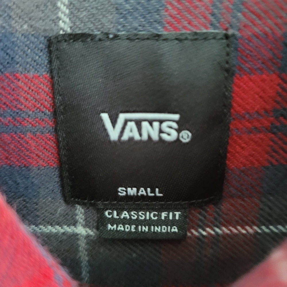 Vans Off The Wall Shirt Adult Size Small Plaid Classic Fit Flannel Long Sleeve - Picture 2 of 9